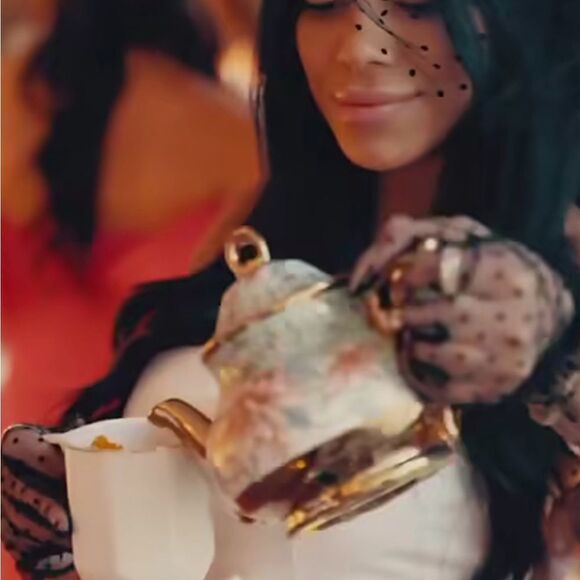 Crown Ming Fine China Jian Shiang Tea Coffee Pot Lid Rose Floral Gold 8 In Tall - Picture 9 of 11